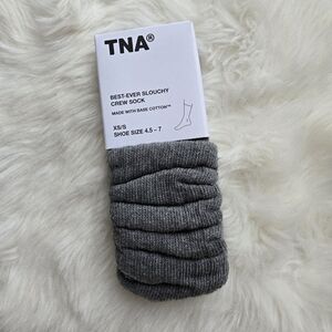 TNA Charcoal Slouchy Crew Socks
